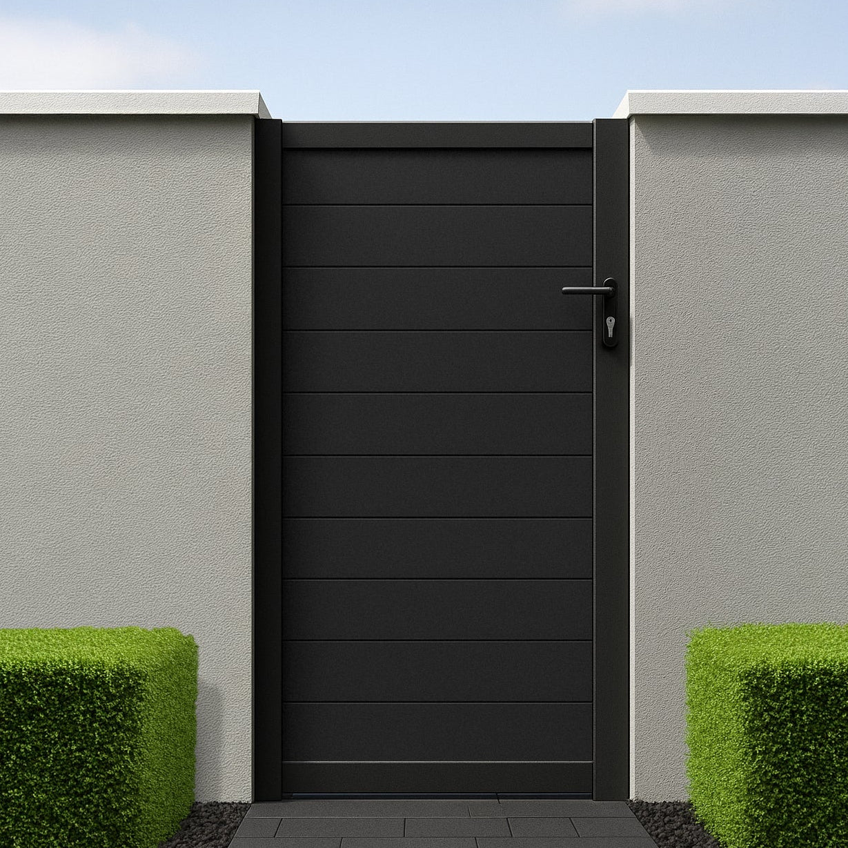 Brushed Aluminium Traditonal Pedestrian Gate