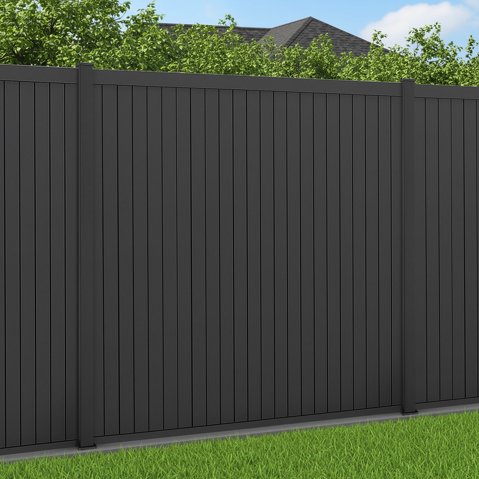 Smooth Finish Vertical Slat Aluminium Fencing