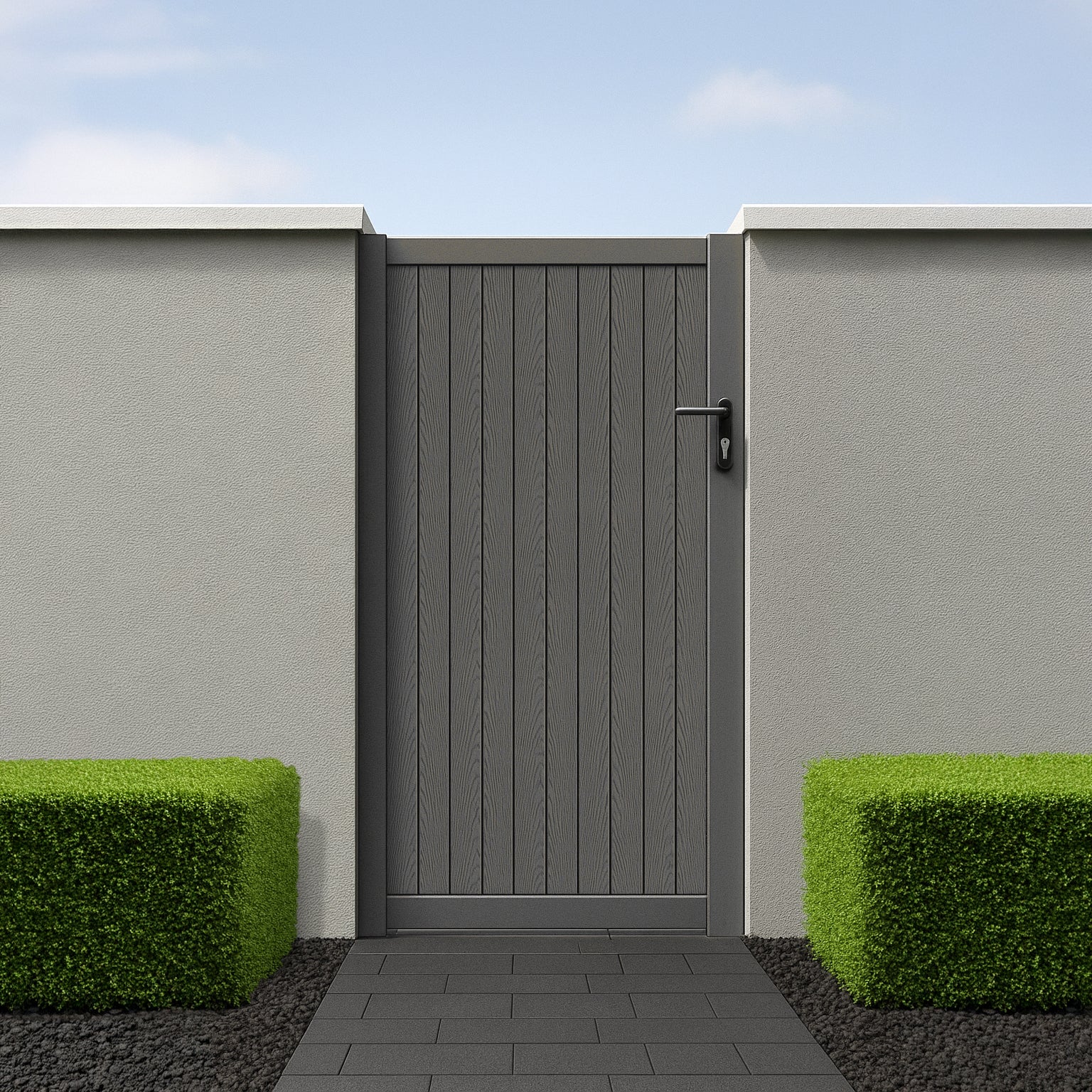 Grain Effect Vertical Slat Pedestrian Gate