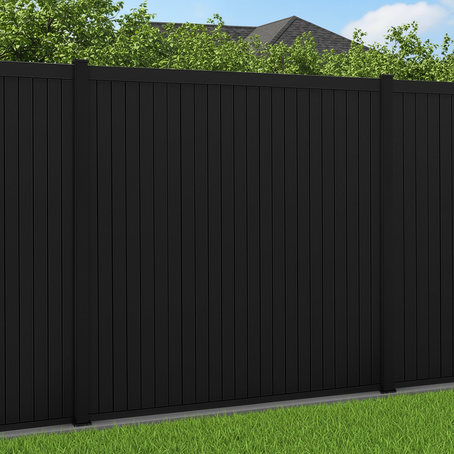 Smooth Finish Vertical Slat Aluminium Fencing