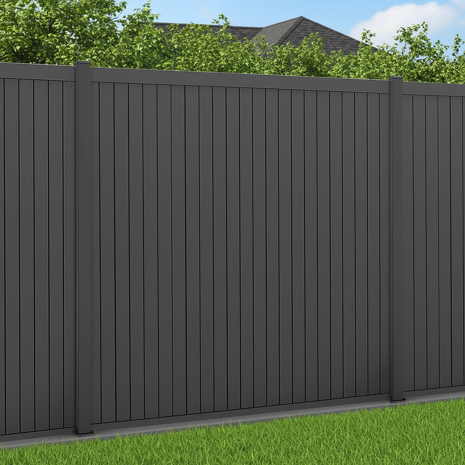Smooth Finish Vertical Slat Aluminium Fencing