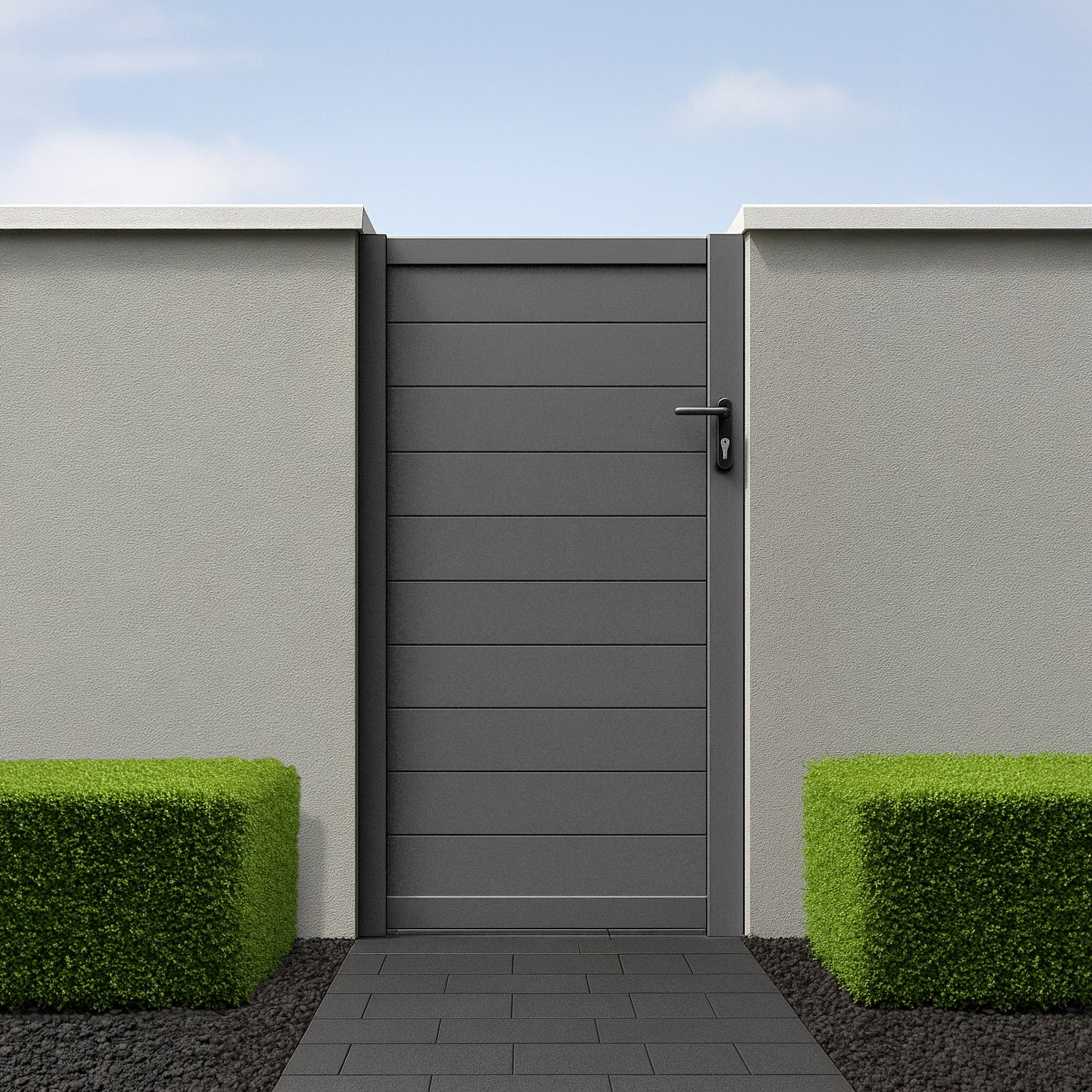 Brushed Aluminium Traditonal Pedestrian Gate