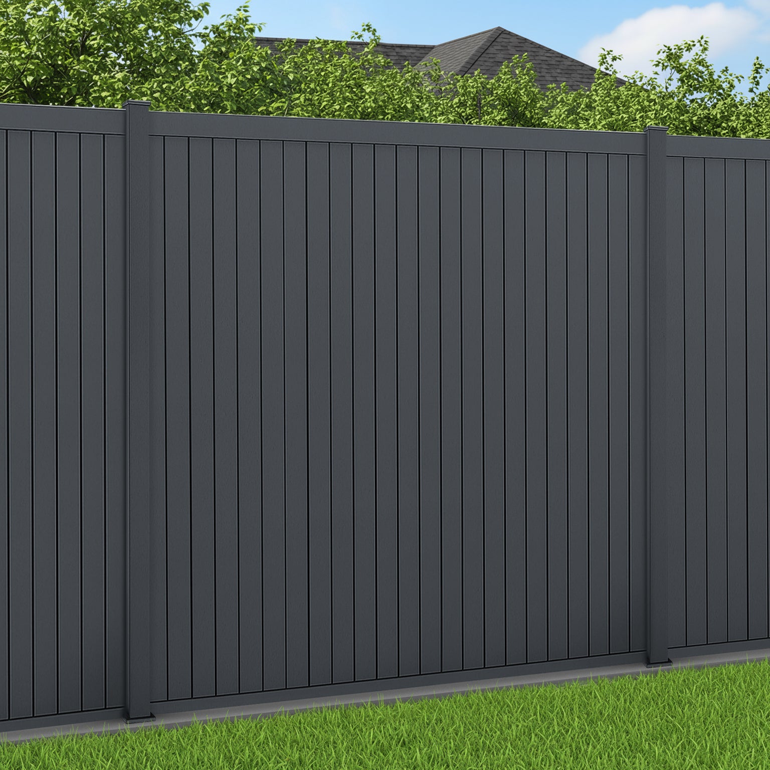 Smooth Finish Vertical Slat Aluminium Fencing