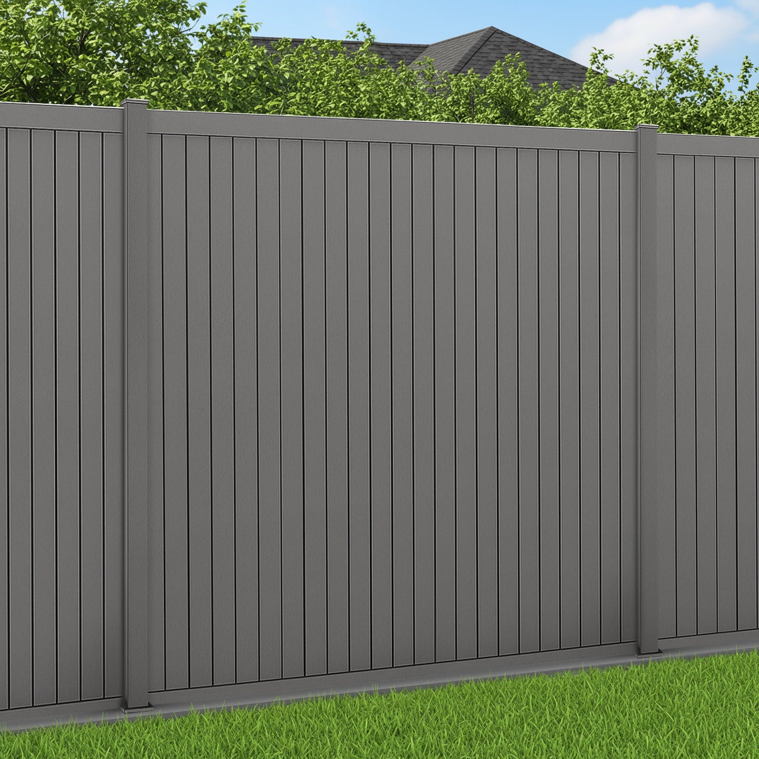 Smooth Finish Vertical Slat Aluminium Fencing