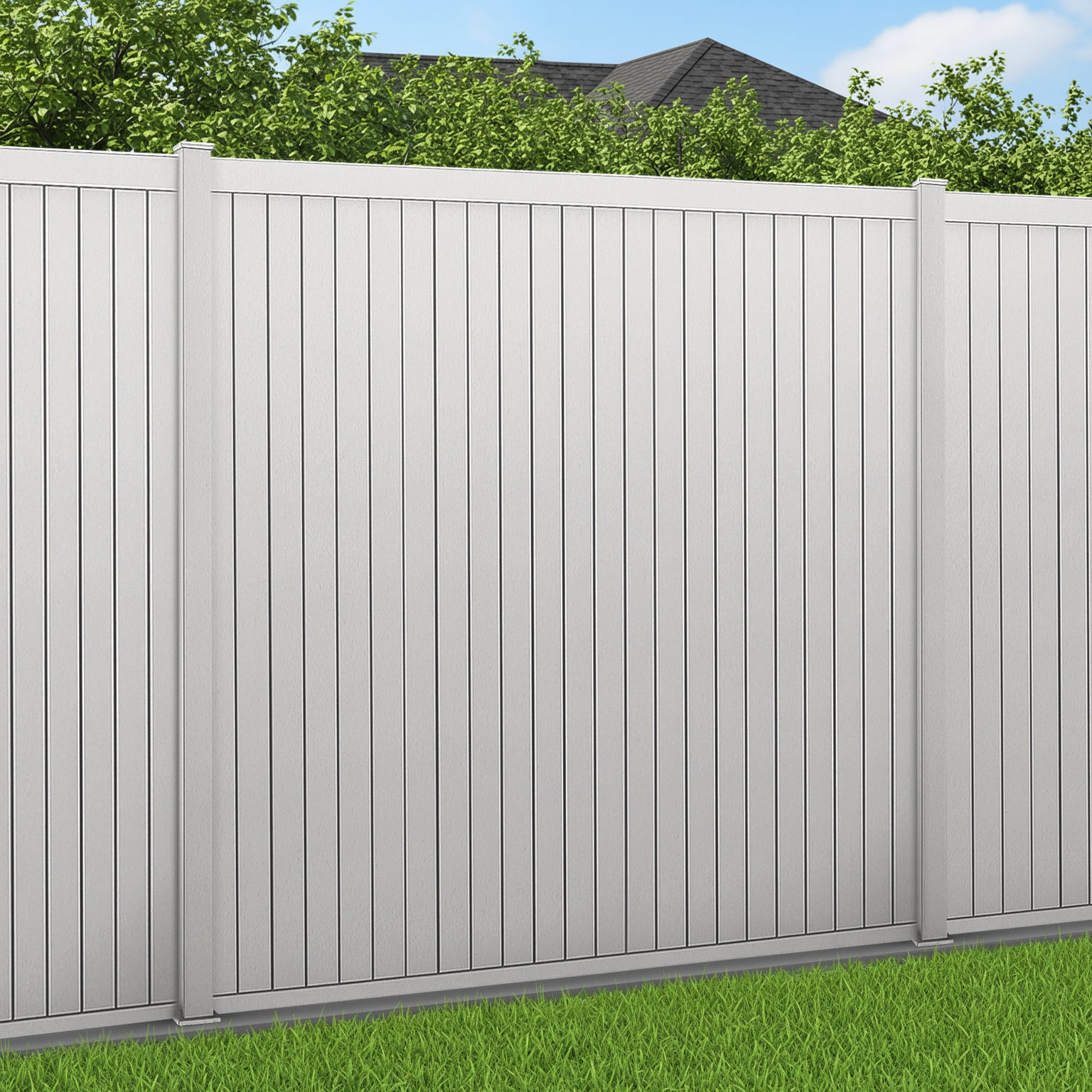 Smooth Finish Vertical Slat Aluminium Fencing