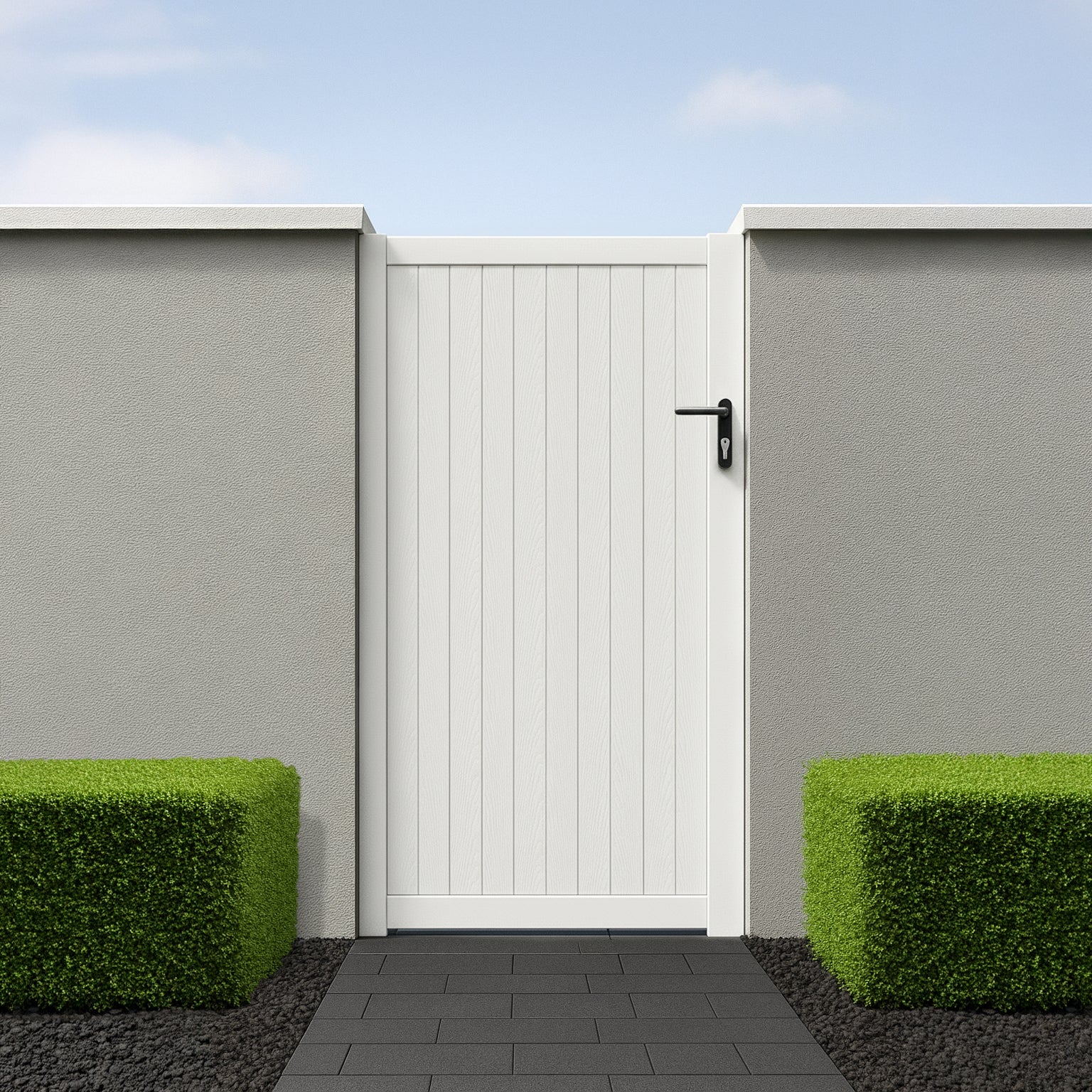 Grain Effect Vertical Slat Pedestrian Gate