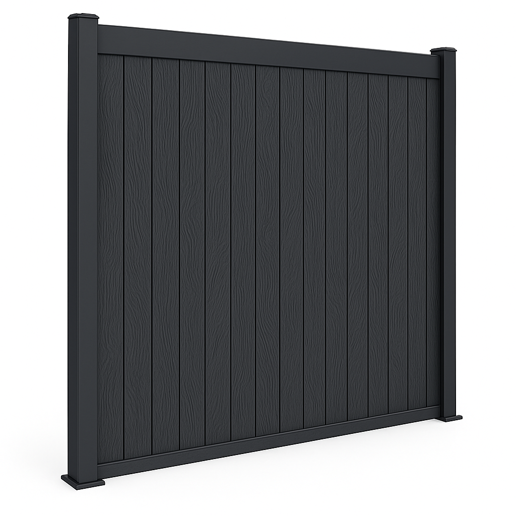 Grain Finish Vertical Slat Composite Fencing